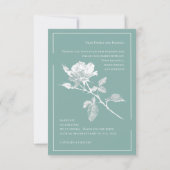 Photo Upload Sage Green Floral Wedding Calligraphy Bedankkaart (Achterkant)