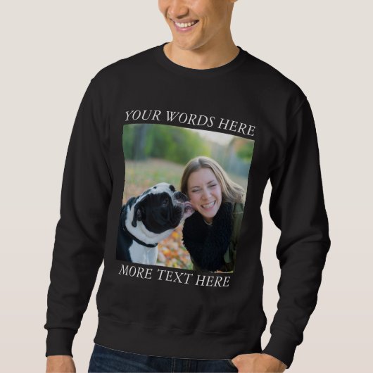 Photo Upload sweatshirt with Custom Text (Voorkant)