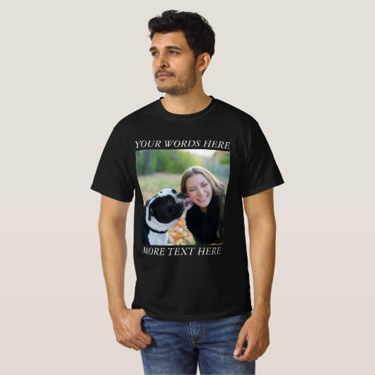 Photo Upload T-Shirt with Custom Text (Voorkant volledig)