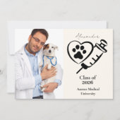  Photo Veterinary Medicine Paw Graduation Party Aankondiging (Voorkant)