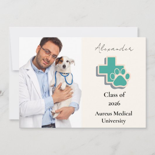 Photo Veterinary School Paw Graduation Party Aankondiging (Voorkant)