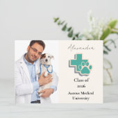 Photo Veterinary School Paw Graduation Party Aankondiging (Staand voorkant)