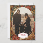 Photo Victorian Poinsettia Christmas Feestdagenkaart (Voorkant)