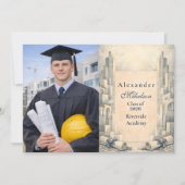 Photo Vintage Architecture Drawing Graduation Aankondiging (Voorkant)