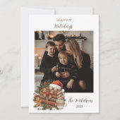 Photo Vintage Book Lover Christmas Feestdagenkaart (Voorkant)