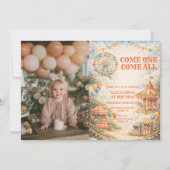 Photo Vintage Carnival Circus Birthday Kaart (Voorkant)