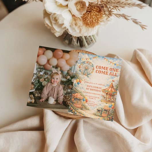 Photo Vintage Carnival Circus Birthday Kaart