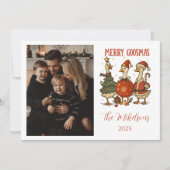 Photo Vintage Goose Christmas Feestdagenkaart (Voorkant)