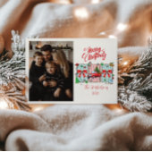 Photo Vintage Red Truck Christmas Feestdagenkaart