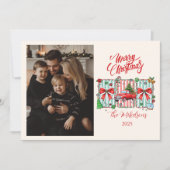 Photo Vintage Red Truck Christmas Feestdagenkaart (Voorkant)