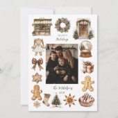 Photo Vintage Rustic Christmas Feestdagenkaart (Voorkant)