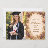 Photo Vintage Vineyard Graduation Party Aankondiging (Voorkant)