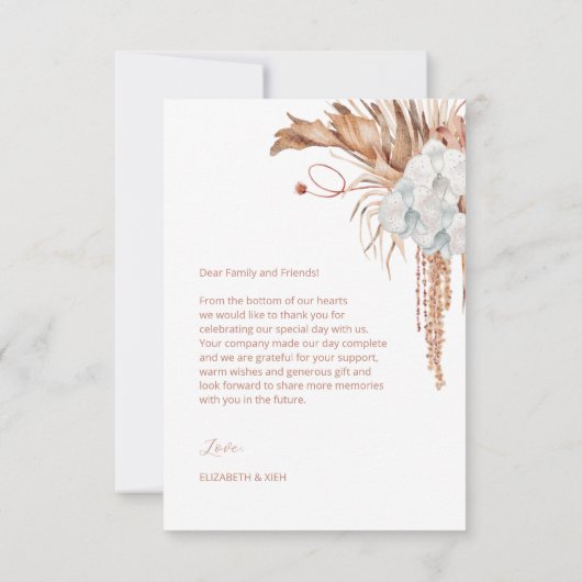 Photo | Watercolor Boho  Bedankkaart (Achterkant)