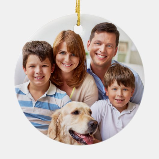 PHOTO Waterverf Kerstmis Deer Poinsettia Holiday Keramisch Ornament (Achterkant)