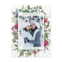 PHOTO Waterverf Winter Rozen Flowers Kerstmis