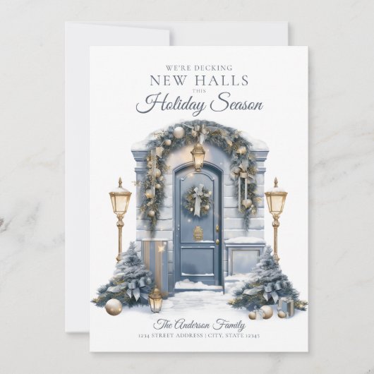 Photo We Moved New Home Christmas Feestdagenkaart (Voorkant)