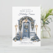 Photo We Moved New Home Christmas Feestdagenkaart (Staand voorkant)