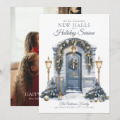 Photo We Moved New Home Christmas Feestdagenkaart (Voorkant / Achterkant)