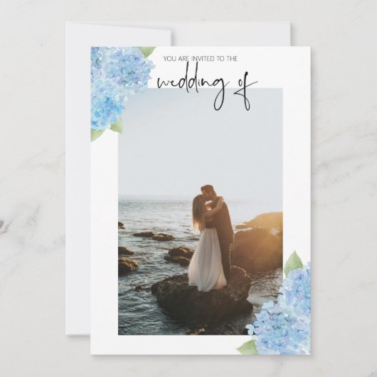 Photo Weddenschap - Blue Hydrangeas Save The Date (Voorkant)