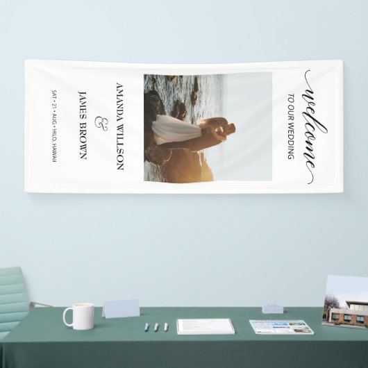 Photo Weddenschap Welkomstkalligrafie-script Spandoek (Beurs)
