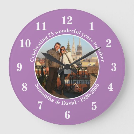 Photo Wedding Anniversary  Gift Wall  Large Clock Grote Klok (Voorkant)