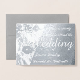 Photo Wedding Ceremony Invitation Foil Card Folie Kaarten