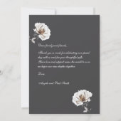 Photo Wedding Flat Thank You Card Dark Grey Roses Bedankkaart (Achterkant)