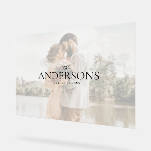 Photo Wedding Guest Signature Acryl Bord (Hoek)