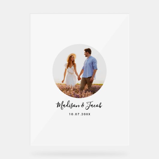 Photo Wedding Guest Signature Acryl Bord (Voorkant)