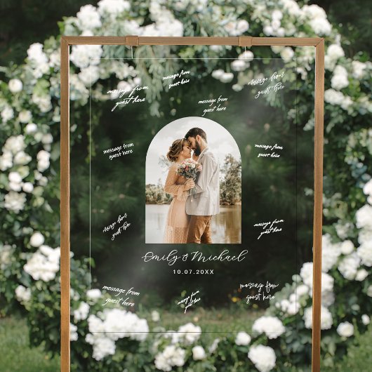 Photo Wedding Guest Signature Message Board Acryl Bord