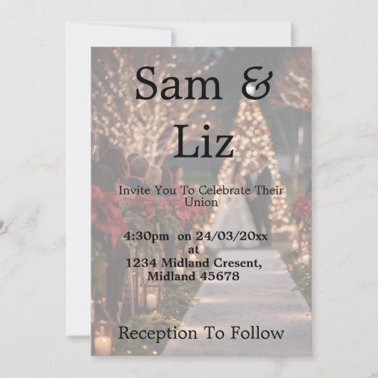 Photo Wedding Invitation | Customisable Wedding  Kaart (Voorkant)