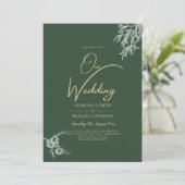 PHOTO Wedding Invite Juniper Green Moderne Budget Kaart (Staand voorkant)