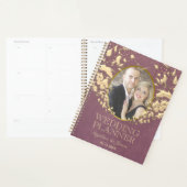 Photo Wedding Luxury Paars en Gold Heart Planner (Display)