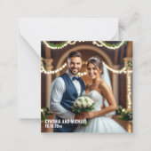 Photo Wedding Modern Script Dank u kaart Opmerking Notitiekaartje (Voorkant)