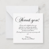Photo Wedding Modern Script Dank u kaart Opmerking Notitiekaartje (Achterkant)