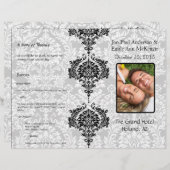 Photo Wedding Program Black Damask (Voorkant / Achterkant)