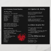 Photo Wedding Program Black Grey & White Damask (Achterkant)