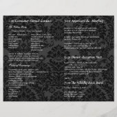 Photo Wedding Program Black Grey & White Damask (Achterkant)