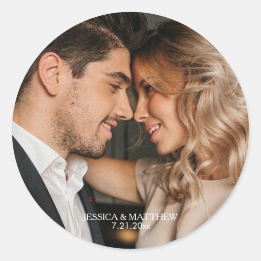 Photo Wedding Ronde Sticker (Voorkant)
