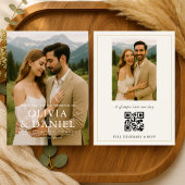 Photo Wedding Rustic Minimalist Simple Invitation Kaart