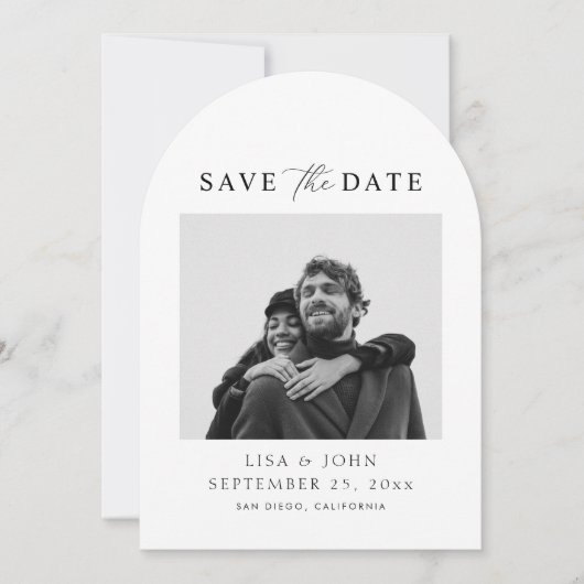Photo Wedding Save the Date Curved   Kaart (Voorkant)