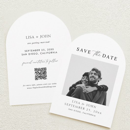 Photo Wedding Save the Date Curved   Kaart