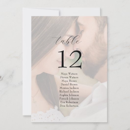 Photo Wedding Seating Chart Table Sign (Voorkant)