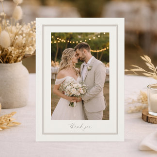 Photo Wedding Thank You Card, Double-Sided Kaart