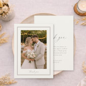 Photo Wedding Thank You Card, Double-Sided Kaart