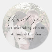 Photo Wedding Thank You Ronde Sticker (Voorkant)