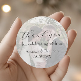 Photo Wedding Thank You Ronde Sticker