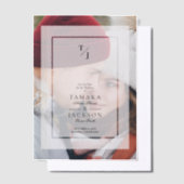 Photo Wedding Vellum Transparency Effect Initials Uitnodigingen (Offset)