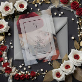 Photo Wedding Vellum Transparency Effect Initials Vellum Uitnodigingen