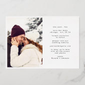 Photo Wedding Website Gold Hearts Save The Date Folie Uitnodiging (Achterkant)